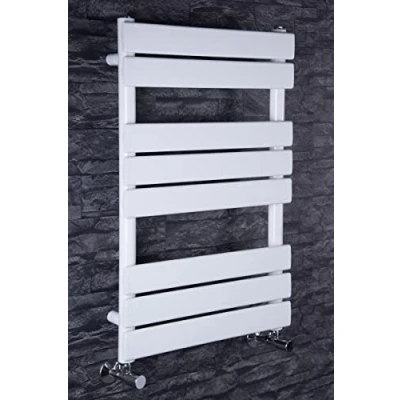 Image of Warmehaus Flat Panel Heated Towel Rail Radiator Ladder Rad 800 x 500mm Bathroom Central Heating White