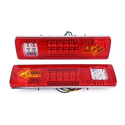 Image of 2 x 12V 19 LED Tail Blk Lights Rear Brake Taillights Lamps Lamp Stop Turn Indicator For Car Truck Red (Red)