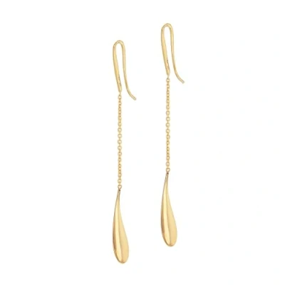 Image of Carissima Gold Women&#039;s 9ct Yellow 5.2mm x 70mm Teardrop Drop Earrings