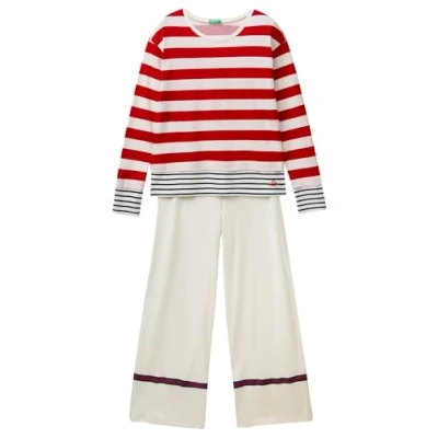 Image of United Colors of Benetton Women&#039;s Pig(Shirt+Pant) 3okg3p033 Pajama Set, red, L