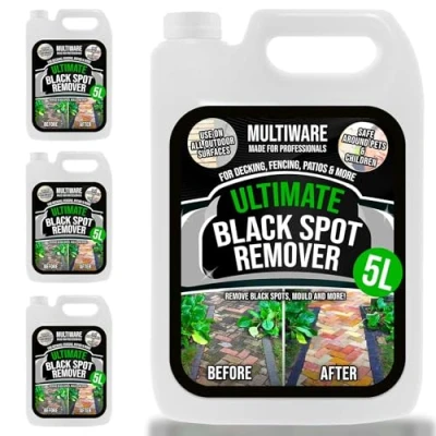 Image of MultiWare Black Spot Remover Patio Cleaner Cleans Dirt &amp; Grime Works On Patio, Stone, Block Paving, Sandstone Easy To Use Driveway Super Strength 5L (4)