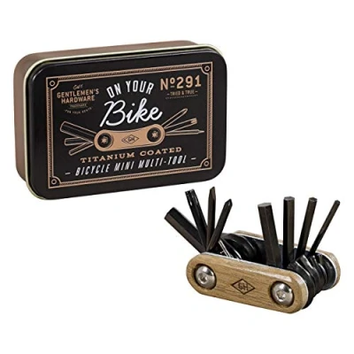 Image of Gentlemen&#039;s Hardware, GEN291, Bicycle Multi Tool, Design: “On Your Bike, L x W H: 9.5 2.5 6.4 centimetres, Colour: Black. Titanium Coated