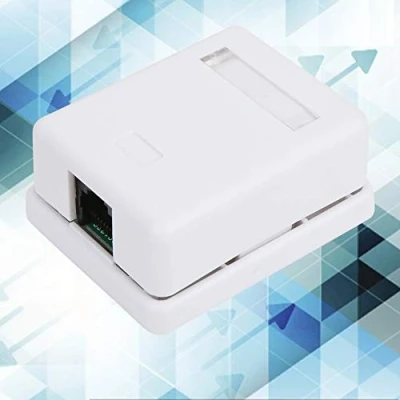 Image of Network Junction Boxes， 2Pcs RJ45 Surface Mount Box Cat6 Single Port Desktop Information Boxes，Single Shielded Networks Mounted