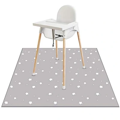 Image of Lookka Highchair Splash Mat, 51 * Inch Large Waterproof Non Slip Baby Splat Mat Weaning Pet Spill Washable Mess for Art Craft Painting and Table Cloth