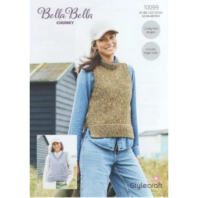 Image of Stylecraft Chunky Knitting Pattern 10099 Ladies Tank Tops (2 Easy Knit Designs)