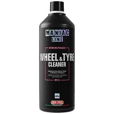 Image of Mafra, Maniac Car Detailing Line, Wheel &amp; Tyre Cleaner, 2in1 Removes Brake Dust and Road Dirt from Alloy Wheels Rubber, 1000ml