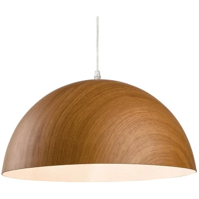 Image of Forest 1 Light Dome Ceiling Pendant Brown Wood, E27