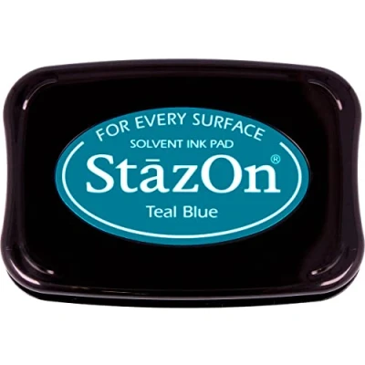 Image of StazOn Ink Pads Tsukineko Multi Surface Pad, Teal Blue