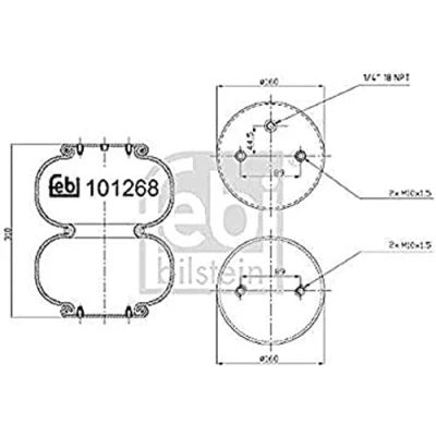 Image of 81005002 Boot, air suspension FEBI BILSTEIN 101268 Rear Axle MERCEDES BENZ: ATEGO 2