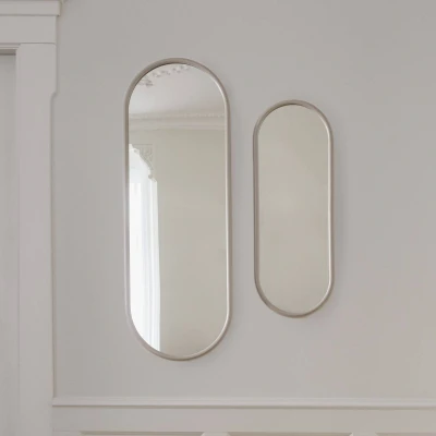 Image of AYTM Angui mirror, grey brown, height 78 cm, glass, steel