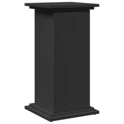 Image of vidaXL Display Stand with Storage Black Engineered Wood, Two Tier, Customisable Door Installation, 31 x 30 60 cm