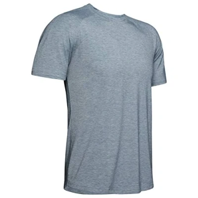 Image of Under Armour Men Athlete Recovery Travel Tee Short Sleeve Shirt Ash Gray Fade Heather//Metallic Silver (746), Large