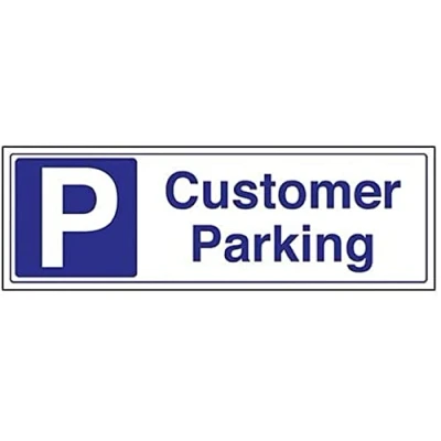 Image of V Safety Customer Parking Garage Sign 450mm x 150mm 1mm Rigid Plastic