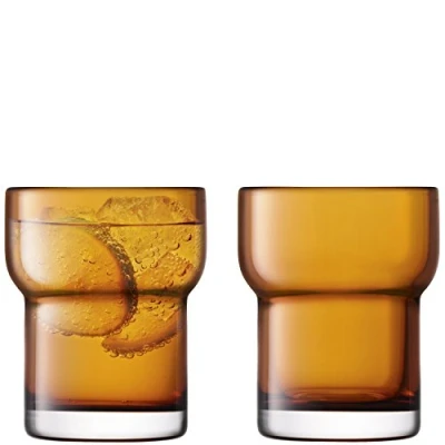 Image of LSA International G1323 11 835A Utility Tumbler 300ml Amber x 2, Glass