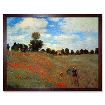 Image of Wee Blue Coo Claude Monet Les Coqueliquots Old Master Painting Art Print Framed Poster Wall Decor 12X16 Inch