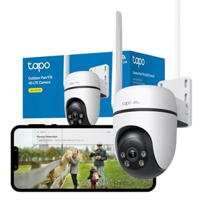 Image of Tapo Pan/Tilt 4G LTE Outdoor Camera, No Wi Fi Security Camera Unlocked to Any SIM Card, Starlight Color Night Vision, Free AI Detection, 1080P CCTV Simply plug in a card (Tapo C501GW)