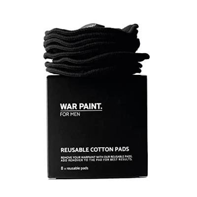 Image of War Paint For Men Reusable Bamboo &amp; Cotton Makeup Remover Pads Vegan Friendly Cruelty Free Removal Product 8 Pack