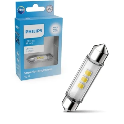 Image of Philips Ultinon Pro7000 LED Festoon car signaling bulb, 4.000K warm white, 43mm, 12V