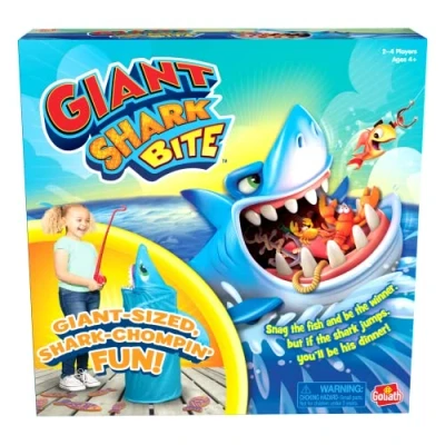Image of Goliath Games Giant Shark Bite: Snag The Fish and Be Winner! Kids Party Action For 2 4 Players Ages 4+