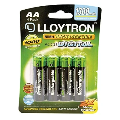 Image of LLOYTRON NiMH Rechargeable AccuDigital Batteries / AA Size 1300mAh 4 Pack B012