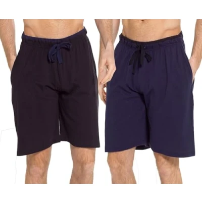Image of INSIGNIA Mens Pyjamas Lounge Shorts Bottoms 2 Pack (Premium Black Navy, XL)