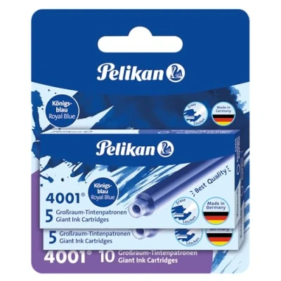 Image of Pelikan 4001 Ink Cartridge for Fountain Pen Royal Blue (Pack of 10)