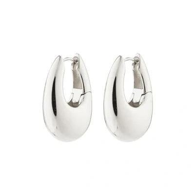 Image of Autumn chunky retro hoop earrings, Brass