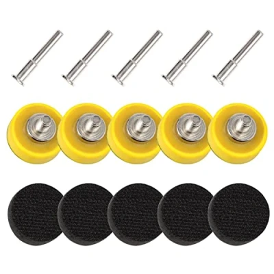 Image of LEONTOOL 1 Inch 5 PCS Sanding Discs Pad Kit with Shank Drill Attachment Backing Pads and Soft Foam Layer Buffing for Hook Loop Grinder
