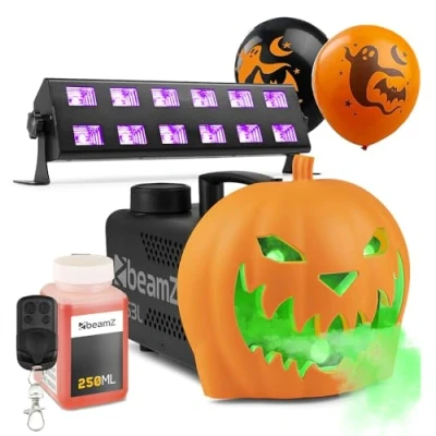 Image of Halloween Lighting Kit with Pumpkin Fogger &amp; UV Blacklight Bar Decorations, Props, House Decorations Create Spooky Atmosphere Party Disco Lights