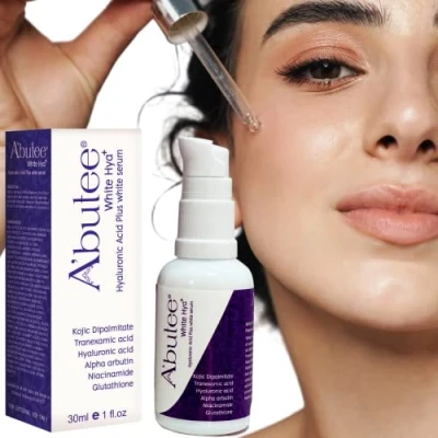 Image of ARBUTEE Hyaluronic Acid Anti Aging Plus Brightening Face Serum Kojic Acid, Alpha Arbutin, Niacinamide(B3) for Men Women
