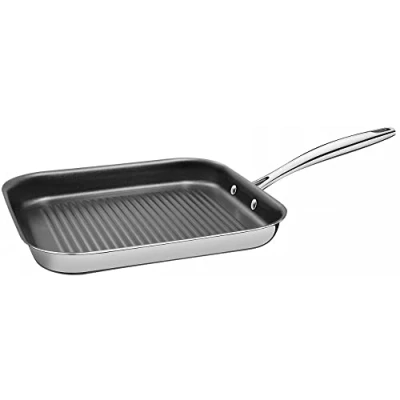 Image of Tramontina Grano 3 ply Stainless Steel Non Stick Ribbed Grill Pan