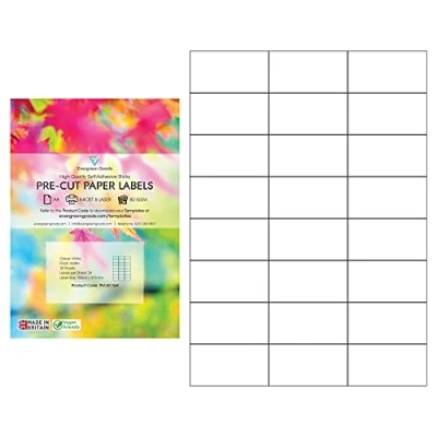 Image of 30 Sheets A4 Precut Multi Labels White MATT Self Adhesive Paper Stickers Purpose Inkjet and Laser Printing (3 x 8 (24 per Sheet))