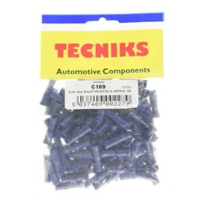 Image of 10x TECNIKS Pack of 100 4mm Blue Receptacle C169