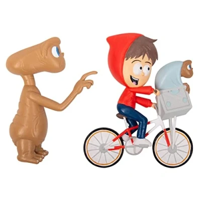 Image of Fizz Creations E.T. Comic Ons™. Collectible Figurines with Vinyl Stickers. 2 Wall Mountable 3D Figures Re Usable Gel Pad Features &amp; Elliot Figurines.