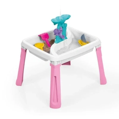 Image of Dolu Sand and Water Table 3 in 1 Creativity Toy For Children From 24 Months Garden Toys Play Tray Activity Sandbox Pink/White