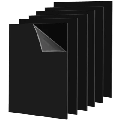 Image of HEIHAK 6 Pcs A3 Black Perspex Sheet, 2mm Thick Acrylic Sheets Plastic Durable Board Sheet with Protective Film for Printing, Crafts, Painting, Display,Picture Frame