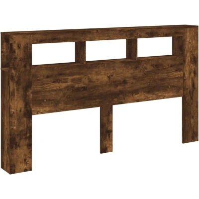 Image of vidaXL LED Headboard Smoked Oak 180x18.5x103.5 cm Engineered Wood