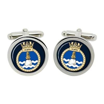Image of HMS Albion, Royal Navy Cufflinks in Box