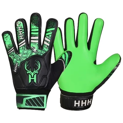 Image of HHH Football Goalkeeper Gloves For Boys, Kids Children Youth Soccer Goalie with 4mm Latex Super Grip Palms Goalkeeping
