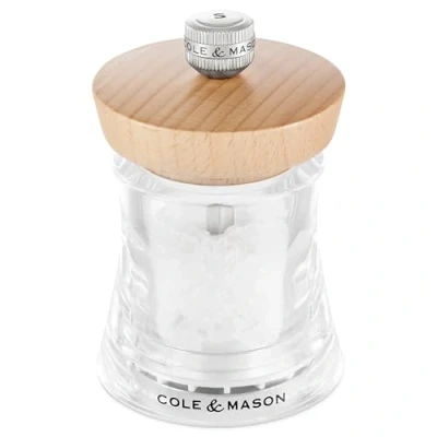 Image of Cole &amp; Mason Holborn Salt Mill Natural Beech, 95mm, Grinder with Adjustable Coarseness, Non Corroding Ceramic Mechanism, Lifetime Mechanism Guarantee