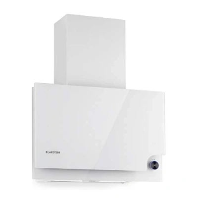 Image of Klarstein Amelia Cooker Extractor Hood, Head Free Flat Design, 123 Watts, 586 m3 / h, LED Lighting: 3 Power Levels, Illuminated Touch Rotary Control 60 x 47 23.5 cm, White