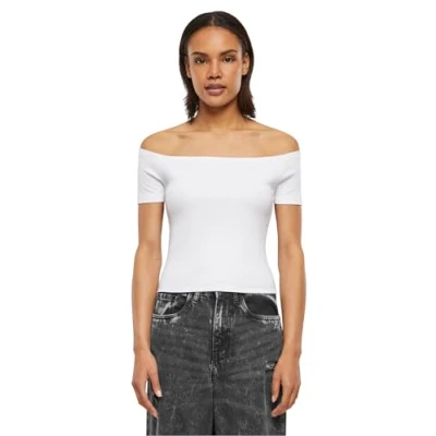 Image of Urban Classics OFF Shoulder Basic Tshirt, Women&#039;s, Size: XXL, White