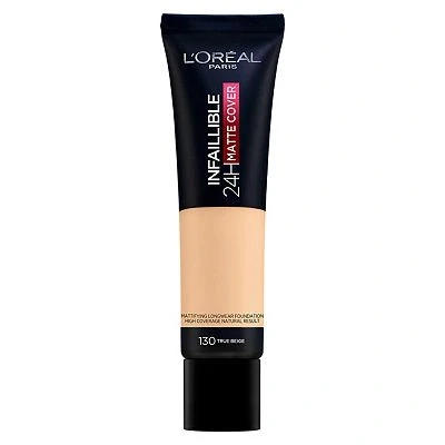 Image of L&#039;Oreal Paris Foundation, Infallible Matte Cover 24hour 90 Rose Porcelain, Sweat proof, Heat Transfer proof and Water SPF 18, 30 ml