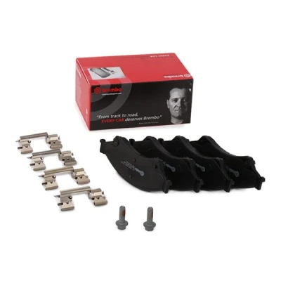 Image of AB3Z2001B, MB3C2001AA brake pad set BREMBO P 24 153 with acoustic wear warning caliper screws accessories MERCEDES BENZ: B Class