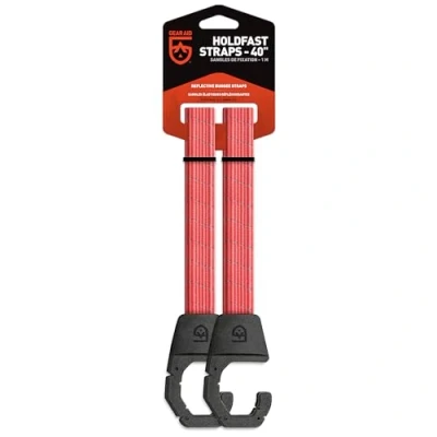 Image of Gear AID Holdfast Bungee Strap, Organize Your Garage and for Biking, Camping, Hunting, Exercise, Paddling More, Orange Reflective, 40 Length
