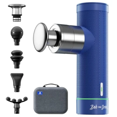 Image of Bob and Brad A7 Mini Massage Gun with 11MM Amplitude, Portable Deep Tissue Percussion Muscle Gun, Type C Fast Charging Powerful Massager for Pain Relief, Blue