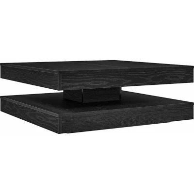 Image of vidaXL Coffee Table 360 Degree Rotatable Black Oak 90x90x34.5 cm