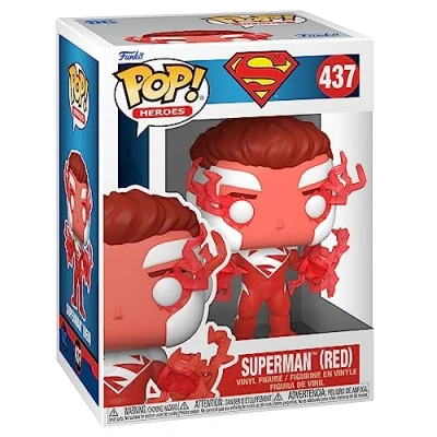 Image of Funko POP! Heroes: DC Superman (Red) Comics Amazon Exclusive Collectable Vinyl Figure Gift Idea Official Merchandise Toys for Kids &amp; Adults Comic Books Fans