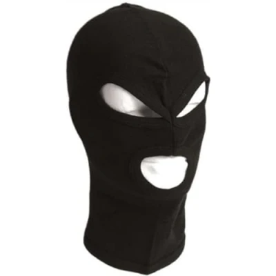 Image of Miltec Commando Balaclava 3 Hole Black Cotton Adult Unisex One Size