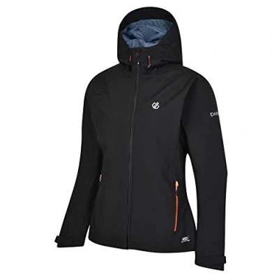 Image of Dare 2b Compete&#039; Lightweight Waterproof Breathable Taped Seams Zipped Pocket Lined Hooded Jacket Jackets Shell Black, 8